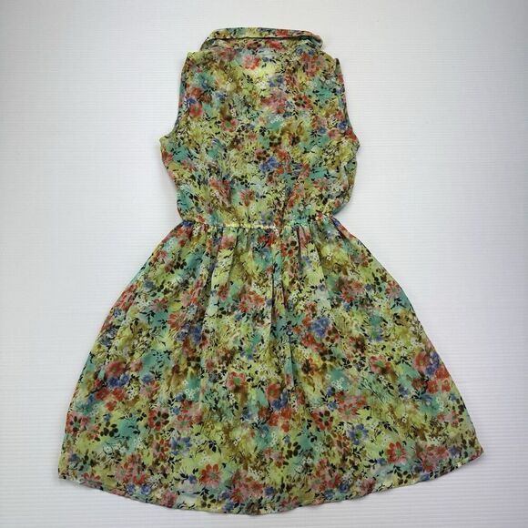Bailey Blue Green Floral Print Collar Fit & Flare Mini Dress Size Small - Picture 5 of 9
